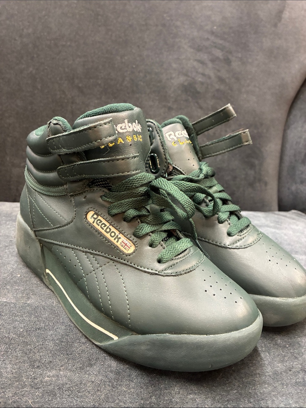 Reebok Freestyle forest green hi-top